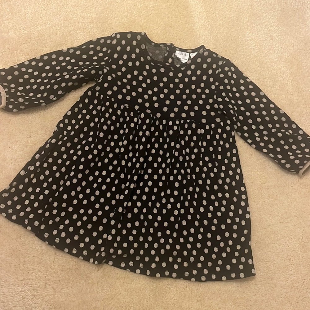 Zara Polka Dot Sweater Dress 3/4 Sleeve